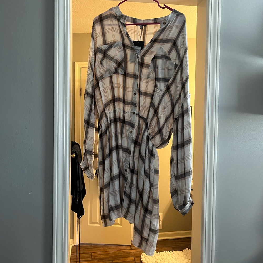 Plaid Button Down Dress